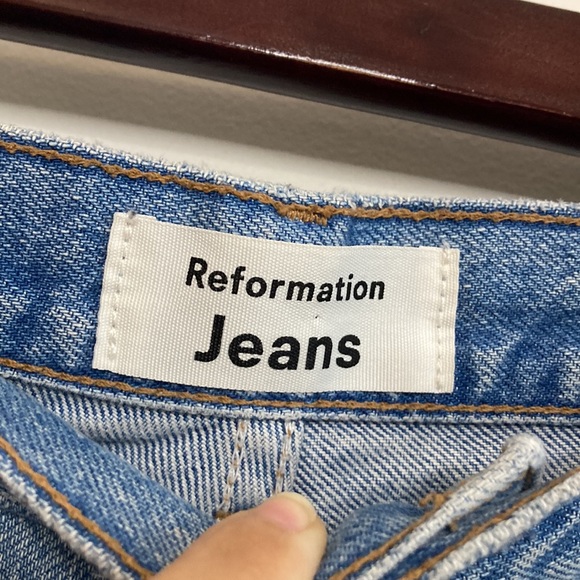 Reformation Jeans Womens 28 Zoe High Rise Loose Montauk Destroyed Light Blue - Picture 9 of 12